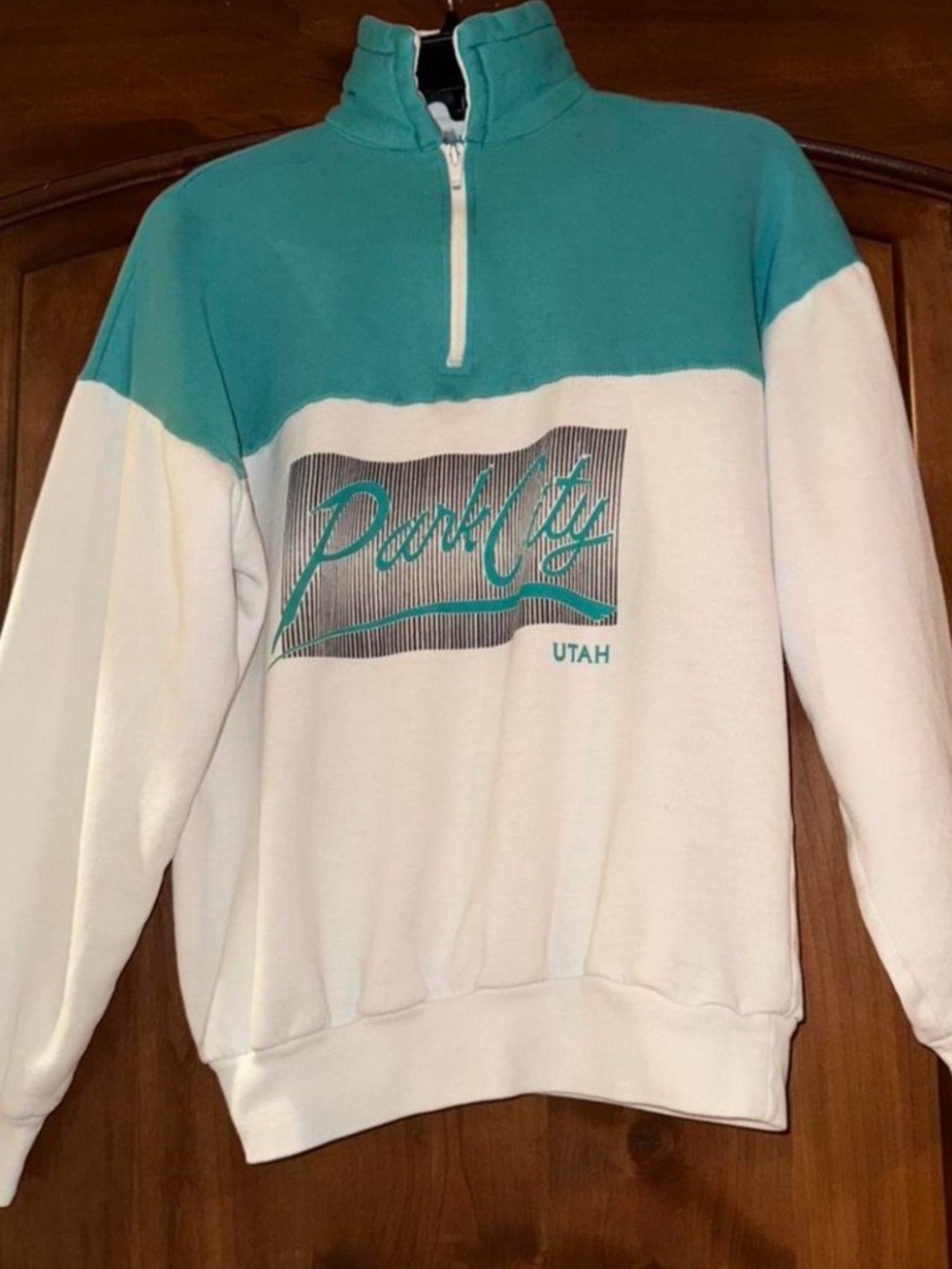 Vintage Park City Utah Quarter Zip Sweatshirt – Made in USA – Medium